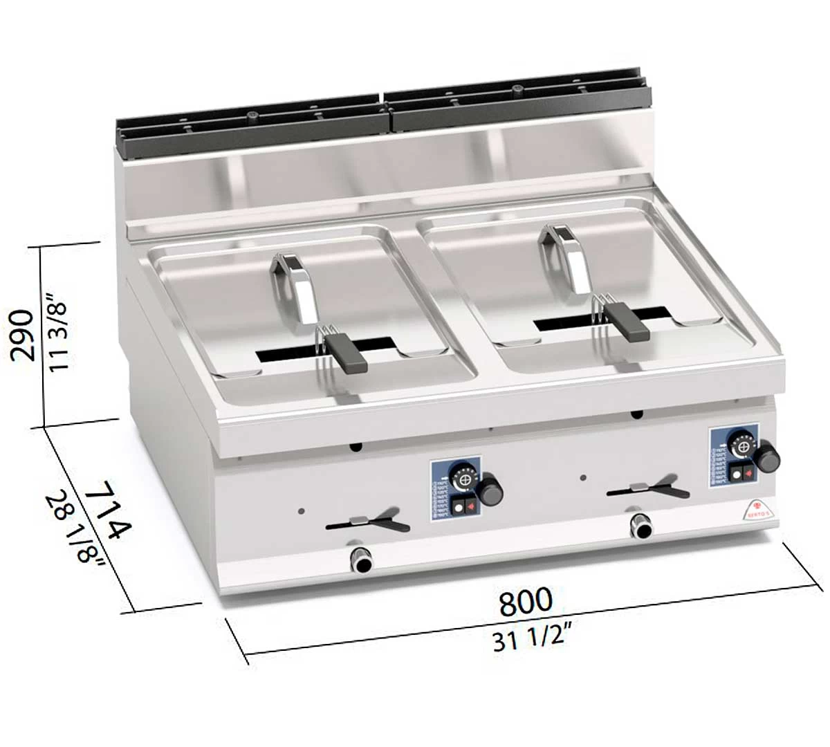 Bertos Freidora A Gas Macros 700 Turbo GL10+10B 3 Bertos Freidora A Gas Macros 700 Turbo GL10+10B