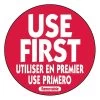Cambro Rollo Etiquetas Use First -Tienda de cocina cambro etiqueta despegable trilingue use primero 01