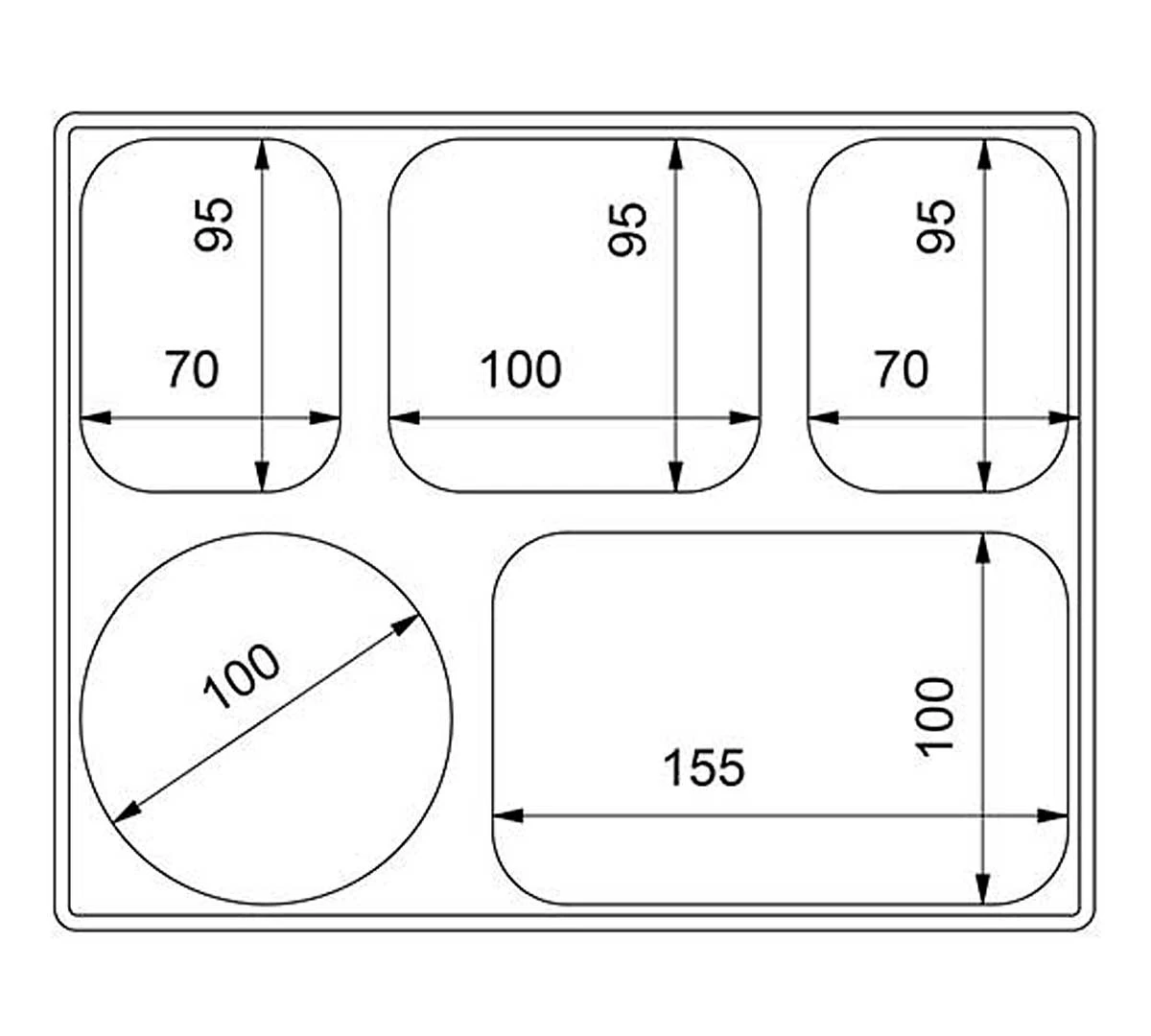 Fricosmos Bandeja Comedor Autoservicio Inox 3 Fricosmos Bandeja Comedor Autoservicio Inox