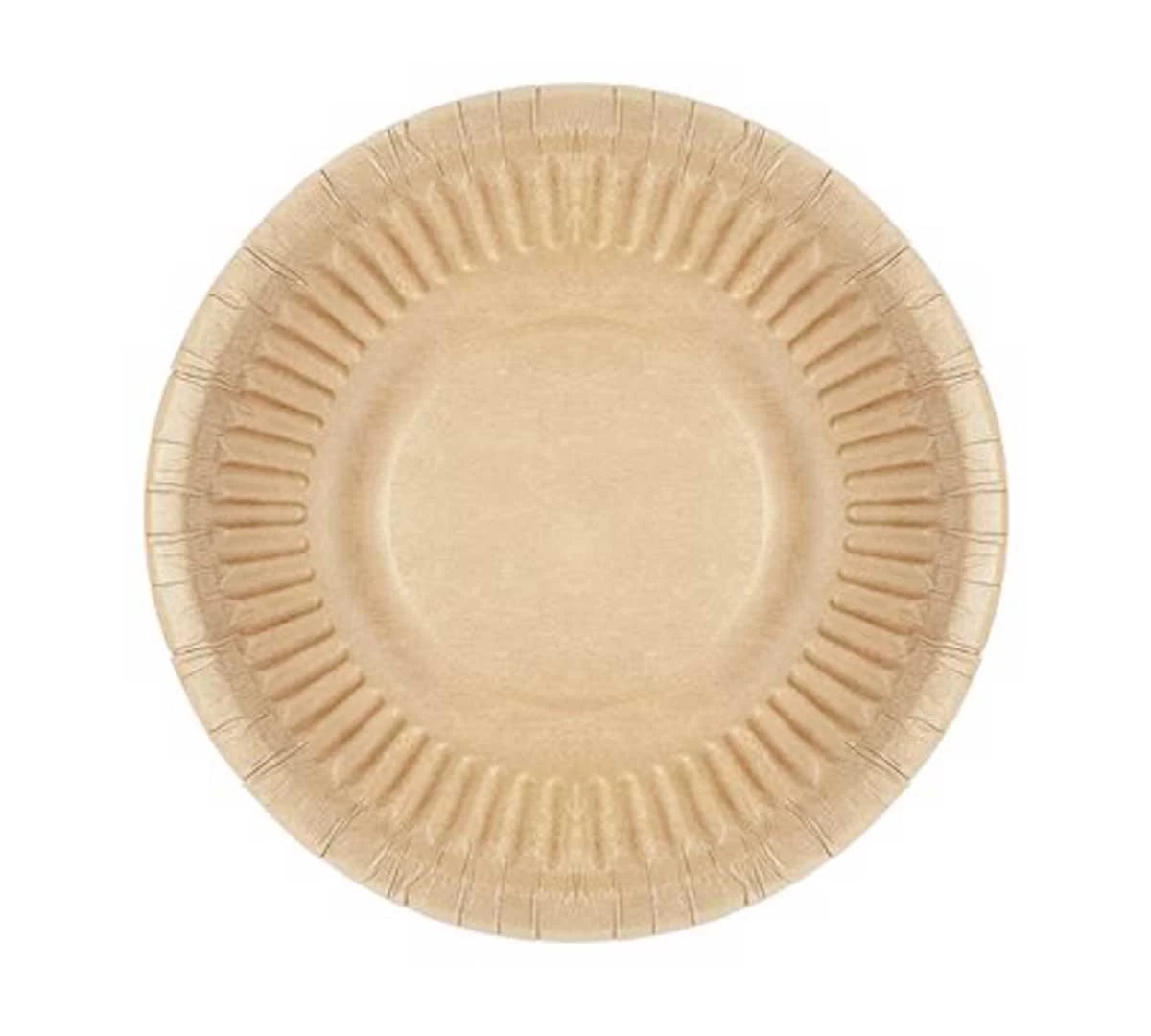 Plato Redondo Hondo De Cartón Kraft Bio - Laminado 3 Plato Redondo Hondo De Cartón Kraft Bio - Laminado