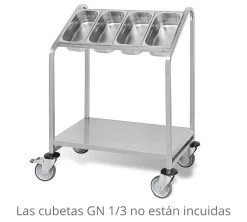 Plus-tik Carro Porta Cubiertos GN 1/3 Y Bandejas