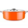 Pujadas Cacerola Baja Con Tapa Cool Line Naranja -Tienda de cocina pujadas cacerola baja cool line naranja 01