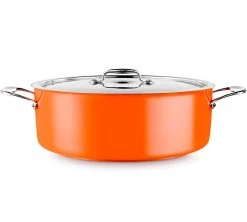 Pujadas Cacerola Baja Con Tapa Cool Line Naranja