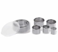 Pujadas Caja De 8 Cortapastas Redondos Lisos Acero Inox